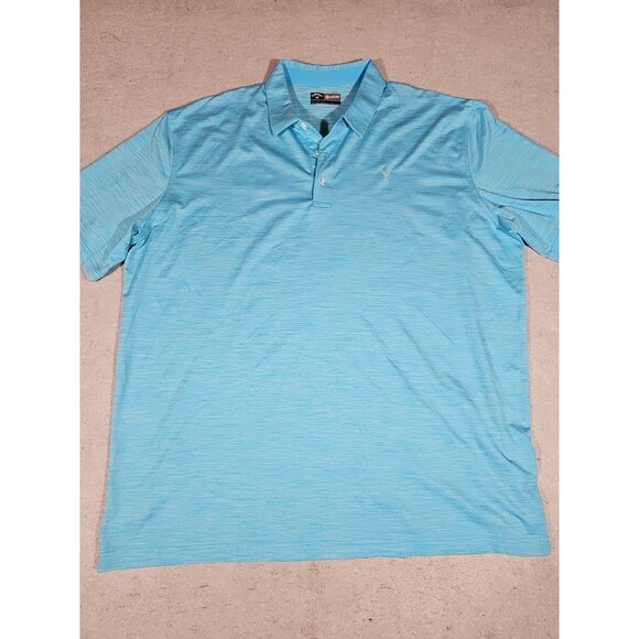 Callaway Opti Dri Mens 2XL Polo Shirt Blue With White Streak Performance Golf - Picture 1 of 9